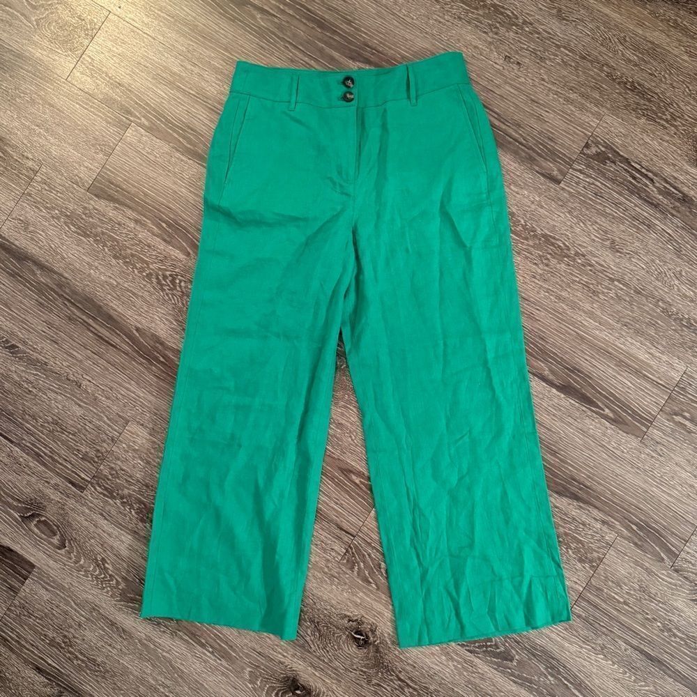 Boden Green Wide-Leg Pants
